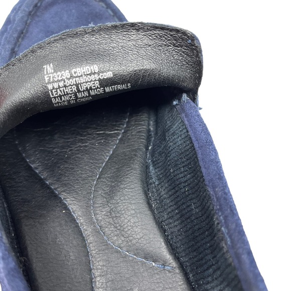 Born Shoes Womens Size 7 Barnstable Loafers Blue Suede Slip On Comfort Shoes - Picture 9 of 9